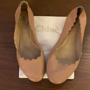 Chloe Lauren Scallop Flats Light Pink 40